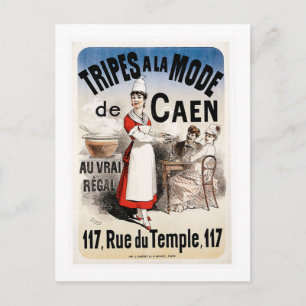 Cartão Postal Tripes La Mode De Caen Vintage Comida E Arte
