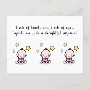 Cartão Postal triplos de placas de parabéns, triplos recém-nasci