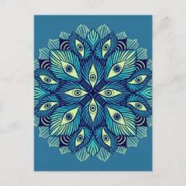 Cartão Postal Trippy Psychedelic Eyes Arte Surreal Floral