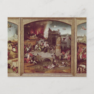 Cartão Postal Triptych da Tentação da Rua. Anthony