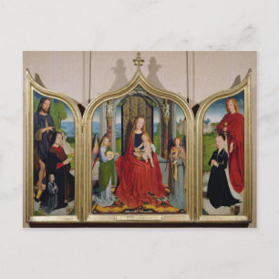Cartão Postal Triptych of the Sedano Family, c.1495-98