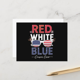 Cartão Postal Tripulação De Primo Vermelho Branco E Azul 4 De Ju