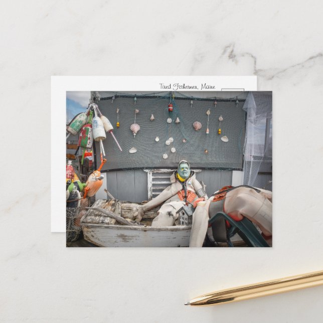 Cartão Postal Tripulação Preguiçosa do Pescador da Bobina (Frente/Verso In Situ)