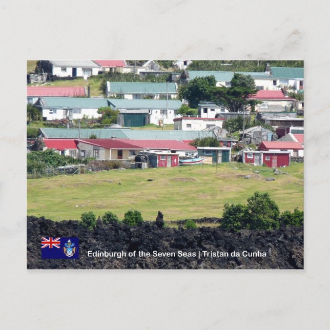 Cartão postal Tristan da Cunha. Foto real de Edimb (Frente)