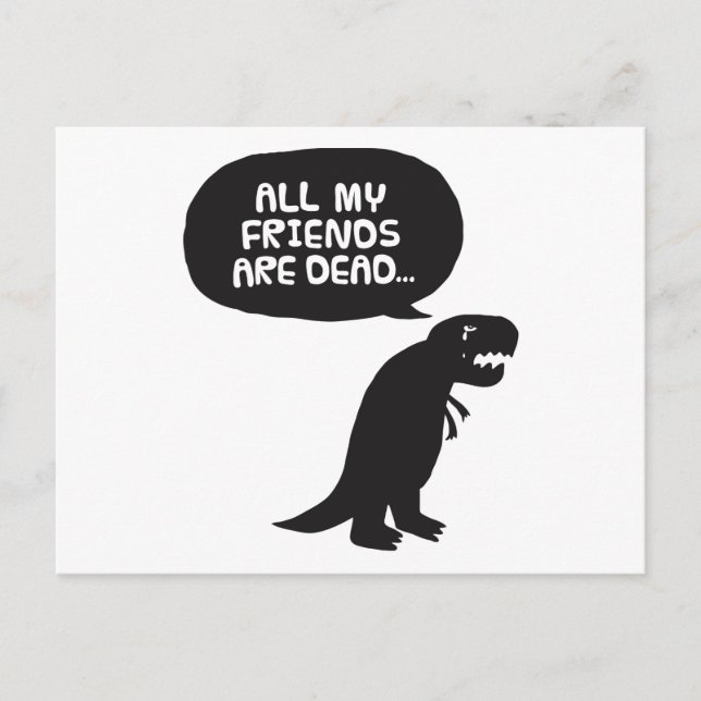 Cartão Postal Triste Dinossauro (Frente)