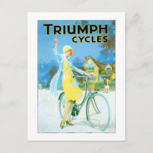 Cartão Postal Triumph Cycle Fine Vintage Bicycle Poster