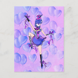 Cartão Postal Trixie a Palhaça Personalizada - Balões azuis