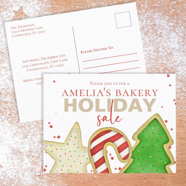 Cartão Postal Troca de Biscoitos Doce Caprichoso de Natal (Criador carregado)