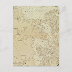 Cartão Postal Troço costeiro Tuckerton para Mapa do Gráfico de