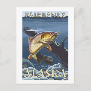 Cartão Postal Troço De Pesca De Trutas - Fairbanks,