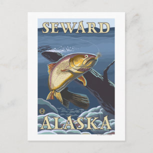 Cartão Postal Troço De Pesca De Trutas - Seward, Alasca