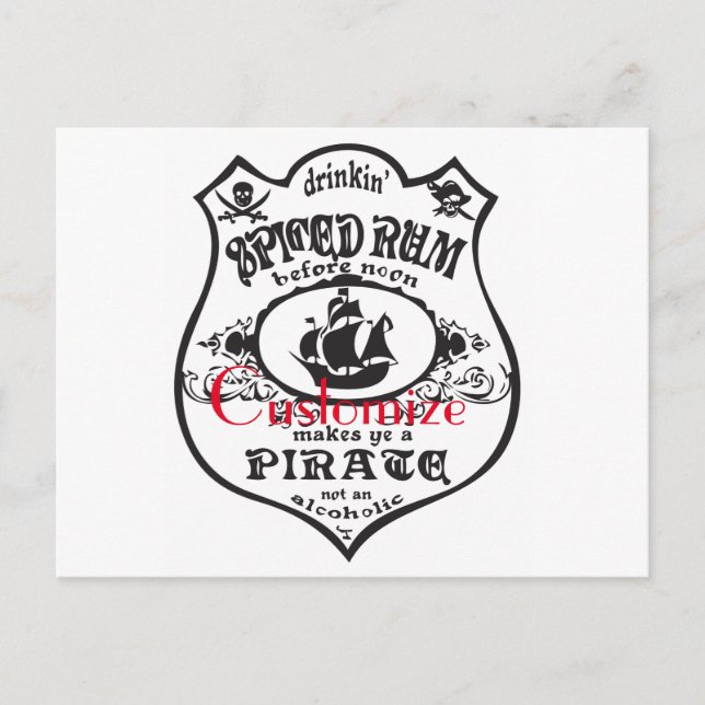 Cartão Postal Troço_Troço Do Troço De Bebida Pirata De Rum (Frente)