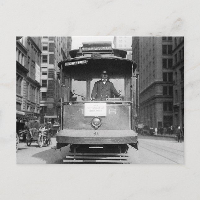 Cartão Postal Trolebus da Ponte de Brooklyn, 1915 (Frente)