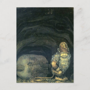 Cartão Postal Troll à porta por John Bauer 1914