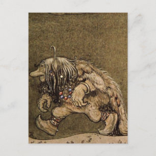 Cartão Postal "Troll da Fazenda" pelo artista sueco John Bauer