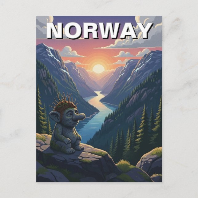 Cartão Postal Troll da Noruega (Frente)