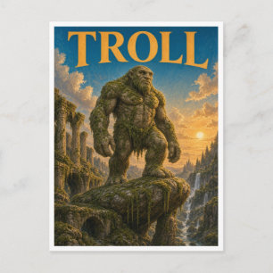 Cartão Postal Troll, Monstro da Fantasia Gótica