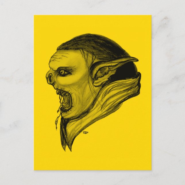 Cartão Postal Troll schwarz gelb design (Frente)