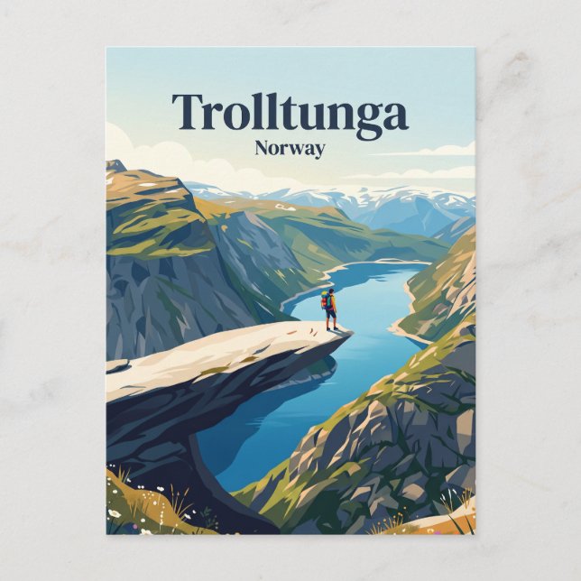 Cartão Postal Trolltunga Noruega (Frente)