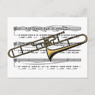 Cartão Postal Trombone Musical 14 B