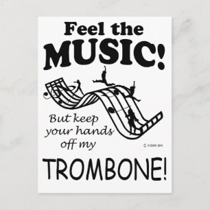 Cartão Postal Trombone Sente A Música