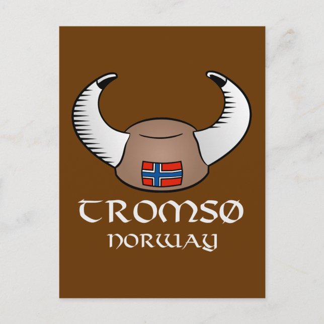 Cartão Postal Tromso Norway Viking Hat (Frente)