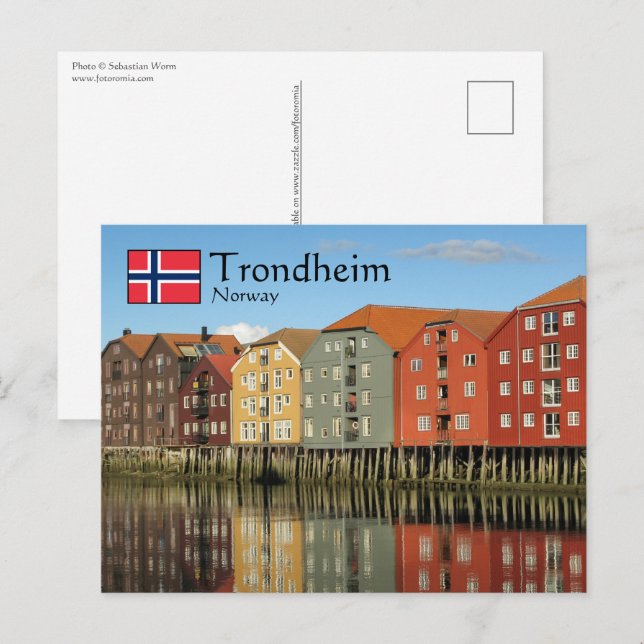 Cartão postal Trondheim Norway (Frente/Verso)