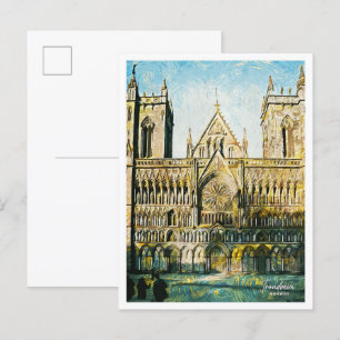 Cartão Postal Trondheim Norway Beauily Oil Painting