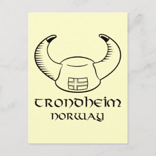 Cartão Postal Trondheim Norway Viking Hat