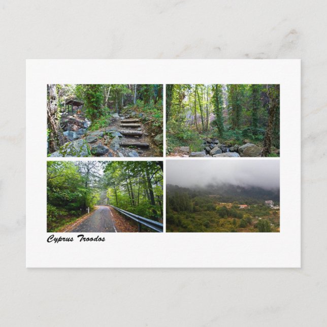 Cartão Postal Troodos de Chipre (Frente)