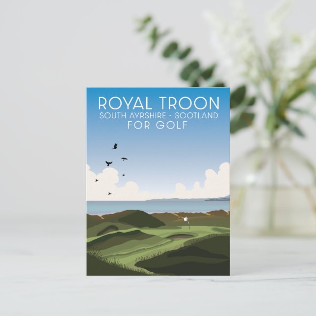 Cartão Postal Troon South Ayrshire Scotland Golf (Em pé/Frente)