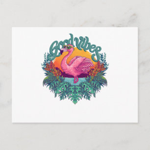 Cartão Postal Tropical Flamingo