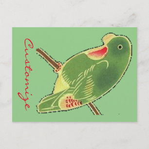 Cartão Postal Tropical Green Parakeet Thunder_Cove