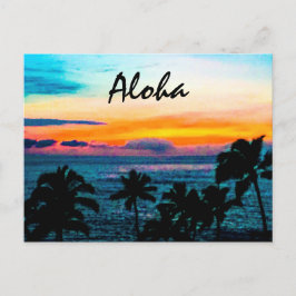 Cartão Postal Tropical Hawaii Aloha