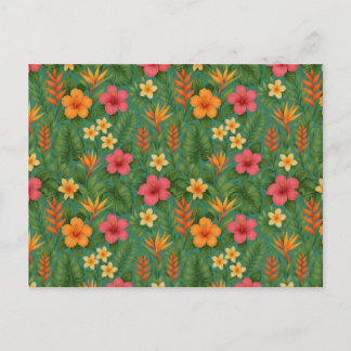Cartão Postal Tropical/Hawaii patterned floral
