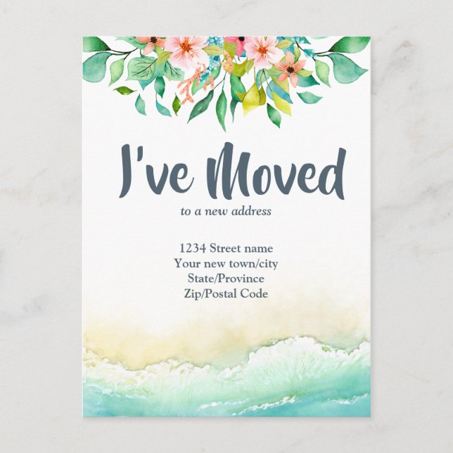 Cartão Postal Tropical, mudei de endereço (Frente)