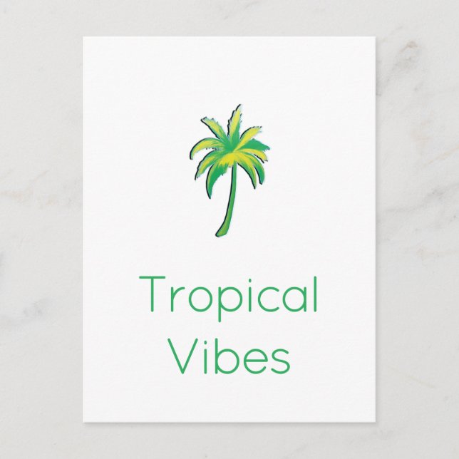 Cartão Postal Tropical palm tree card  (Frente)