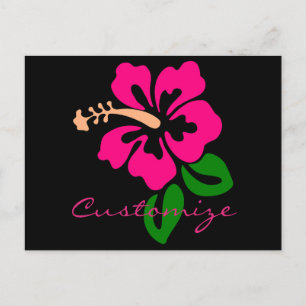 Cartão Postal Tropical Rosa Hibiscus Flower Thunder_Cove