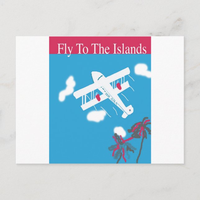 Cartão Postal Tropical Vintage Air Viagem (Frente)