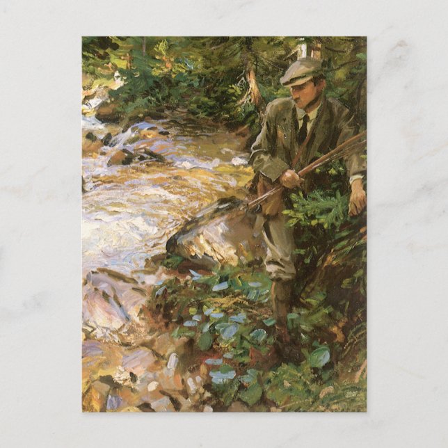 Cartão Postal Trout Stream no Tirol de John Singer Sargent (Frente)
