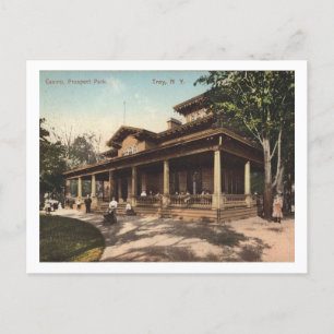 Cartão Postal Troy NY Casino, Prospect Park, 1910 Vintage