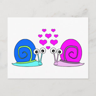 Cartão Postal True Love - Cartoon Cartoon Snail
