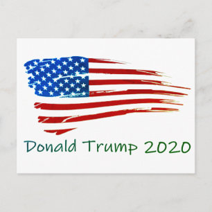 Cartão Postal Trump 2020 American Flag