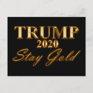 Cartão Postal TRUMP 2020 - Fique Dourado