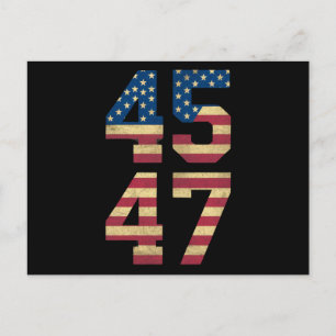 Cartão Postal Trump 2024 45 47 Bandeira Americana Vintage Retro 
