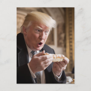 Cartão Postal Trump Admira seu Pão Stollen