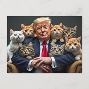 CARTÃO POSTAL TRUMP COM GATOS 2024