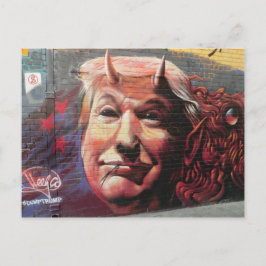 Cartão Postal Trump como Fork-Tongued Devil Grafite Wall Art