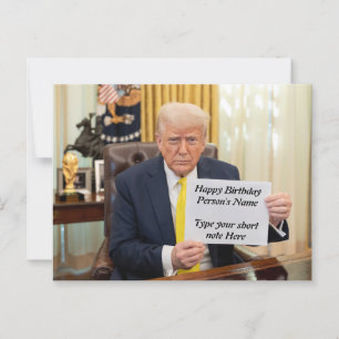 Cartão Postal Trump Deseja Feliz Aniversário ou Evento 