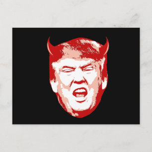 Cartão Postal Trump Devil Head - Anti-Trump -